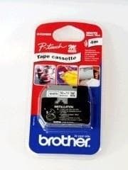 Brother M K231S - Olaminerad tejp - Svart på vitt - Rull (1,2 cm x 4 m) 1 rull(ar) Blisterpackad - för P-Touch PT-55, PT-65, PT-75, PT-80, PT- 85, PT-