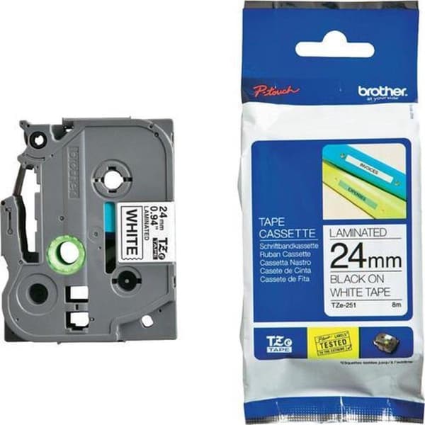 Brother TZE251 etiketprintertape - Wit