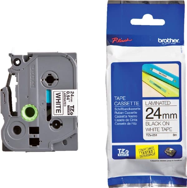 Brother TZE251 etiketprintertape - Wit