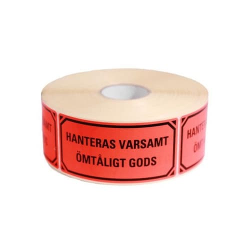 Varningsetikett Hanteras varsamt 1000/rl