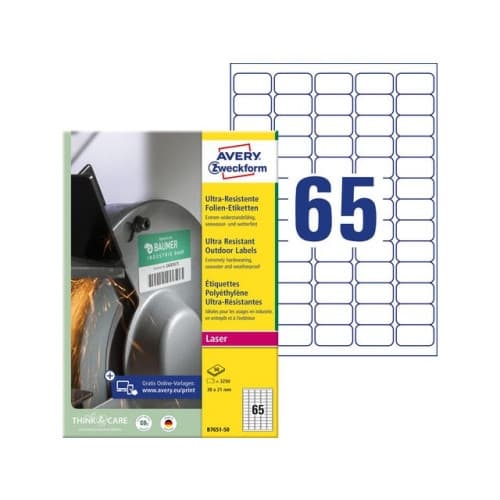 Etikett AVERY WH 38x21mm 3250/fp