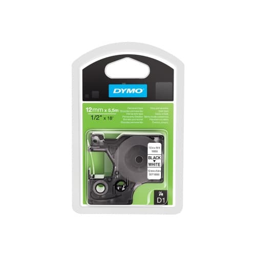 DYMO D1 - etiketttejp - 1 kassett(er) - Rulle (1,2 cm x 5,5 m)