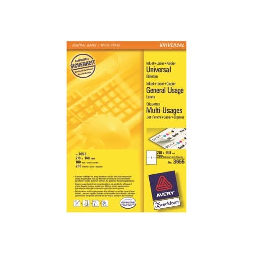 Avery - etiketter för flera ändamål - 200 etikett (er) - 210 x 148 mm