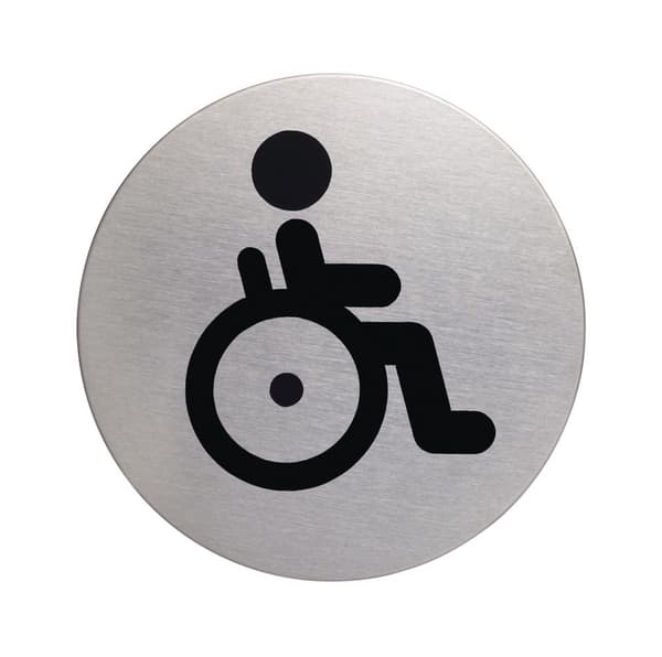 Skylt WC DURABLE 83mm borstat stål