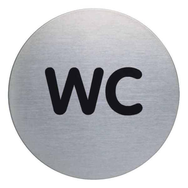 Skylt WC DURABLE 83mm borstat stål