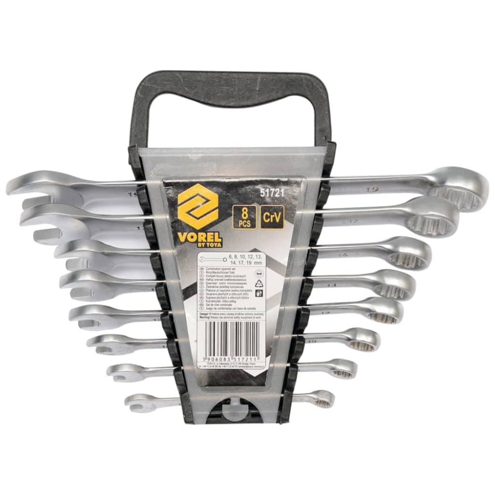 VOREL Blocknyckelsats 8 delar 6-19mm