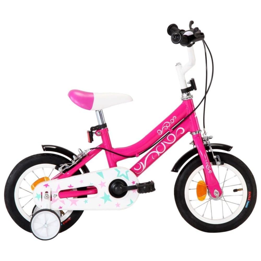vidaXL børnecykel 12 tommer sort og pink
