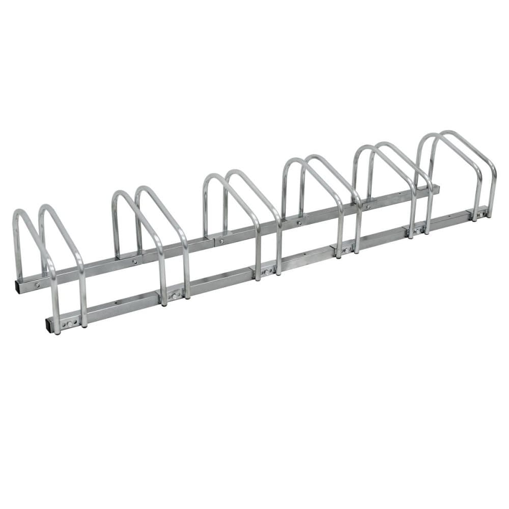 ECD Germany cykelstativ til 6 cykler 160x32x27 cm lavet af galvaniseret stål, gulv- og vægmontering, pladsbesparende stativ, flere stativer,