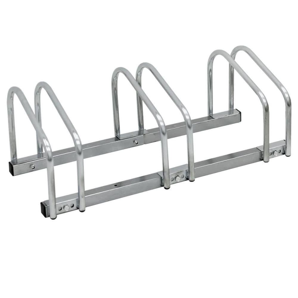 ECD Germany cykelställ för 3 cyklar 71x32x27 cm av galvaniserat stål, golv- och väggmontering, platsbesparande stativ, flera stativ, cykelställ,