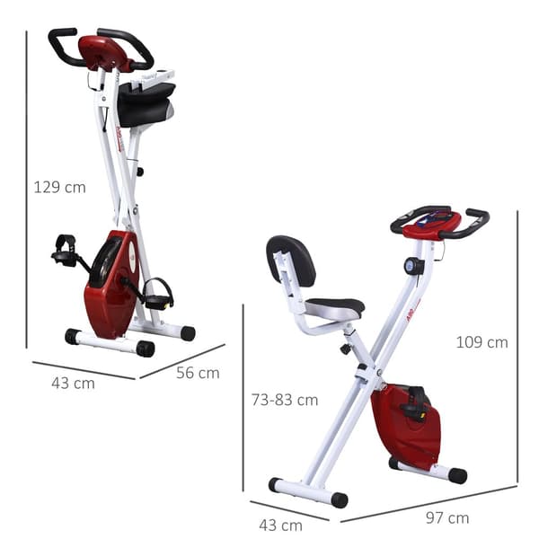 Harjoituspyörä, X-Bike, 43x97x109 cm, punainen ja valkoinen