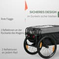 Miniatyrbild 5 av 9: Cykelvagn, 2-i-1, 130x64x64/103 cm, Svart+Grå