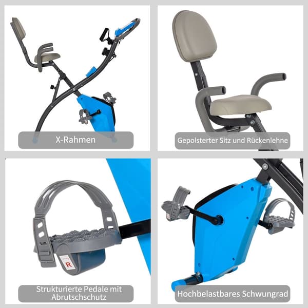 Harjoituspyörä, X-Bike 2-in-1, 105x48 cm, sininen ja harmaa