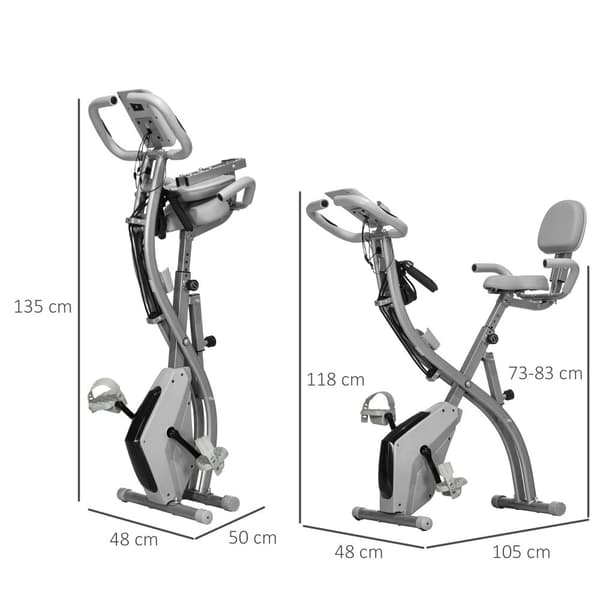 Hemtränare, X-Bike 2-i-1, 97x51x115 cm, Grå