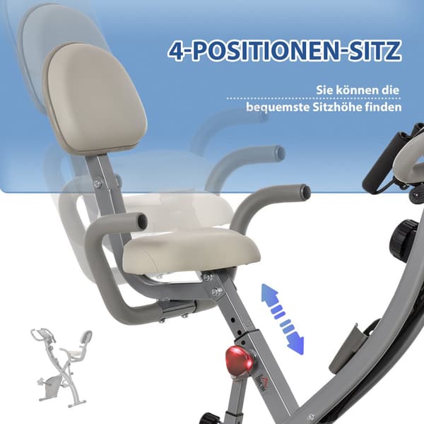 Hemtränare, X-Bike 2-i-1, 97x51x115 cm, Grå