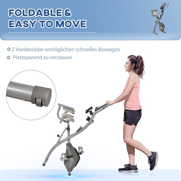 Hemtränare, X-Bike 2-i-1, 97x51x115 cm, Grå