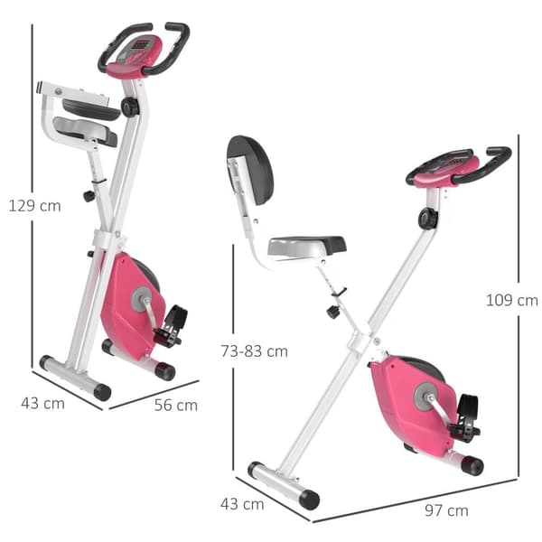 Træningscykel, F-Bike, 43x97x109 cm, Pink og Hvid