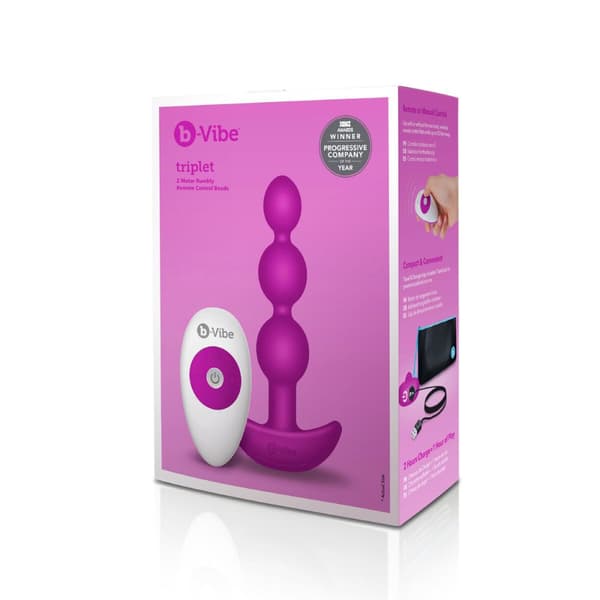 Triplet Analkulor Fuchsia B-Vibe 92740 Rosa