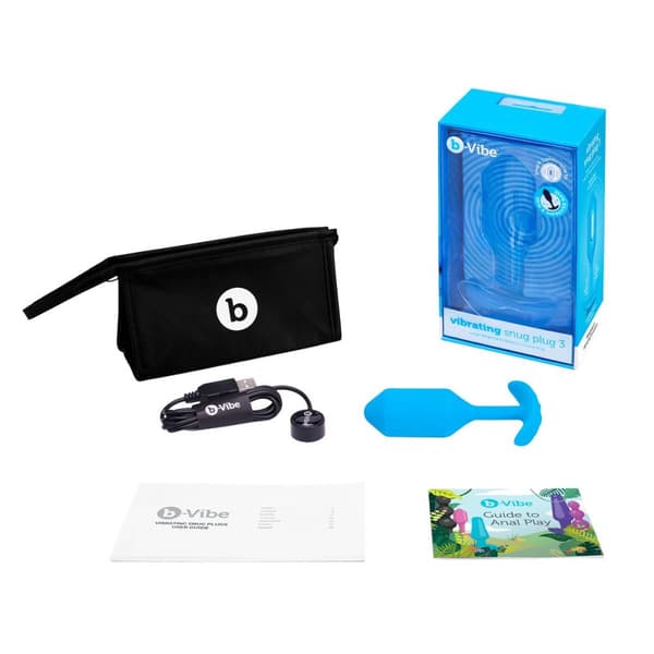 Analplugg B-Vibe Vibrating Snug 3 Blå (3,7 x 13,8 x 1 cm)