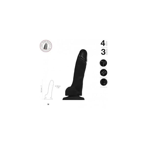 Dildo Strap-on-me Realistic Svart M