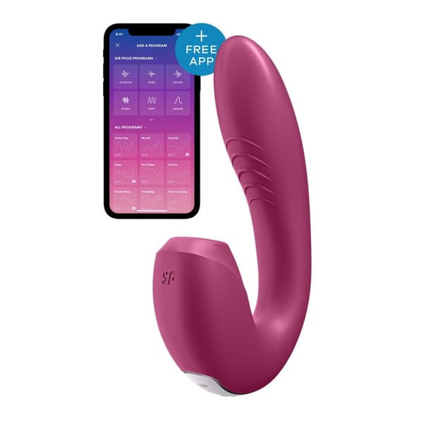 Dual Stimulation Vibe Supernova Insertable Satisfyer Sunray Rød Fuchsia