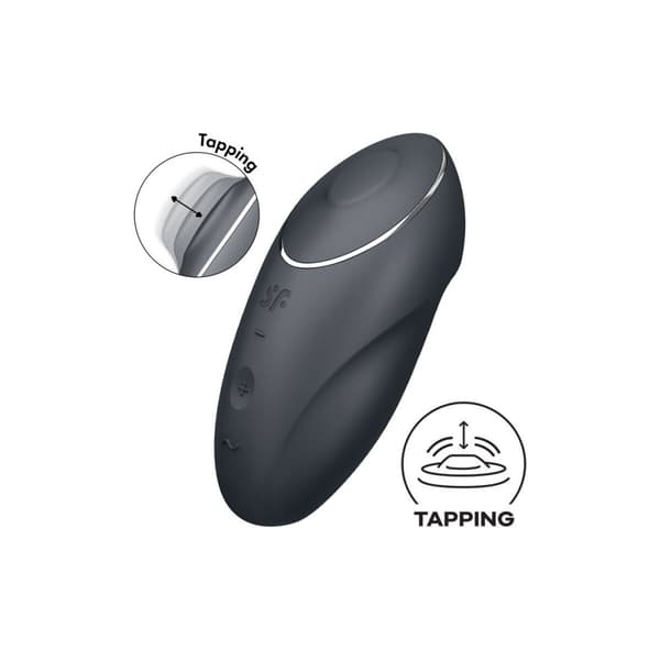 Hierontalaite Satisfyer Tap & Climax Harmaa