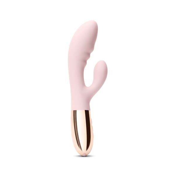 Dual Stimulation Vibe- vibraattori Le Wand Blend Rose Gold Kullattu Punakulta