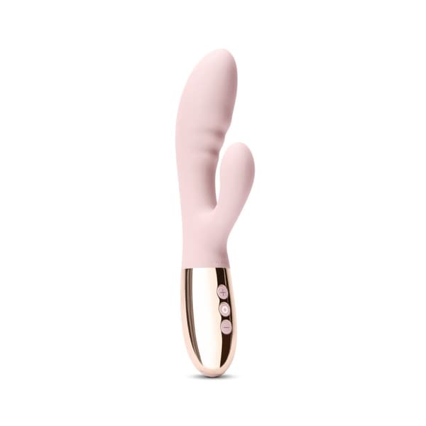Dual Stimulation Vibe- vibraattori Le Wand Blend Rose Gold Kullattu Punakulta