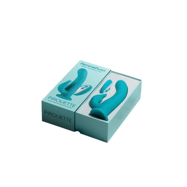 Dual Stimulation Vibe- vibraattori FemmeFunn Pirouette Turkoosi