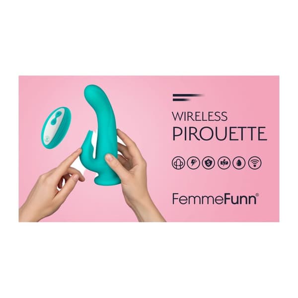 Dual Stimulation Vibe- vibraattori FemmeFunn Pirouette Turkoosi