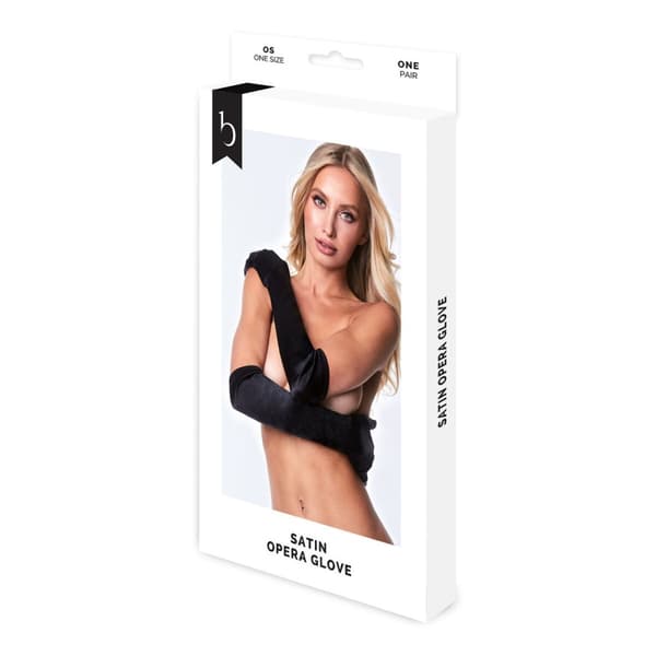 Hanskat Baci Lingerie Satin Opera Musta