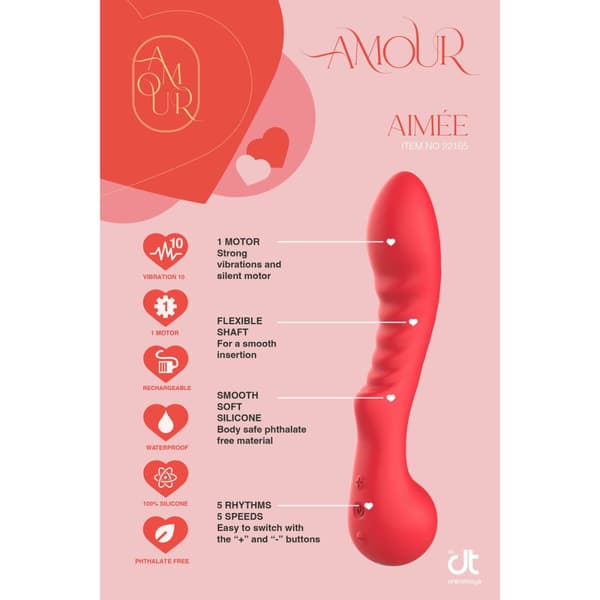 Klassisk vibrator Dream Toys Amour Flexible G-Spot Röd