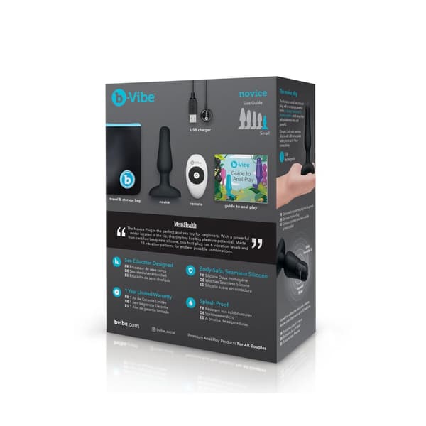 Anal plug med fjernbetjening B-Vibe NOVICE Sort