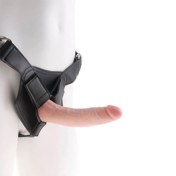Harness strap-on med 7 tums kuk, hudfärgad Pipedream 61261