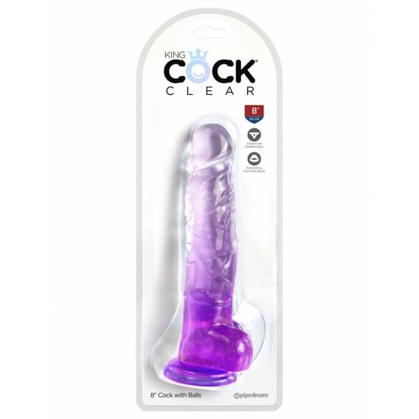 Realistisk Dildo Pipedream King Cock Clear TPE Lilla