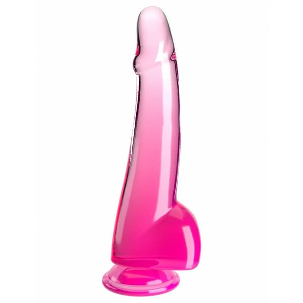 Realistinen dildo Pipedream King Cock Clear TPE Pinkki