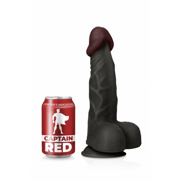 Realistisk dildo Captain Red TPE Svart 23 cm