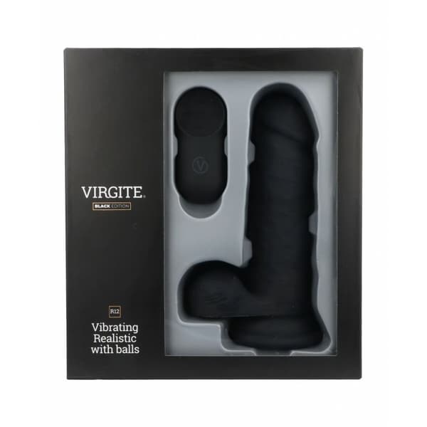 Realistisk dildo Virgite R12 Svart 14,4 cm
