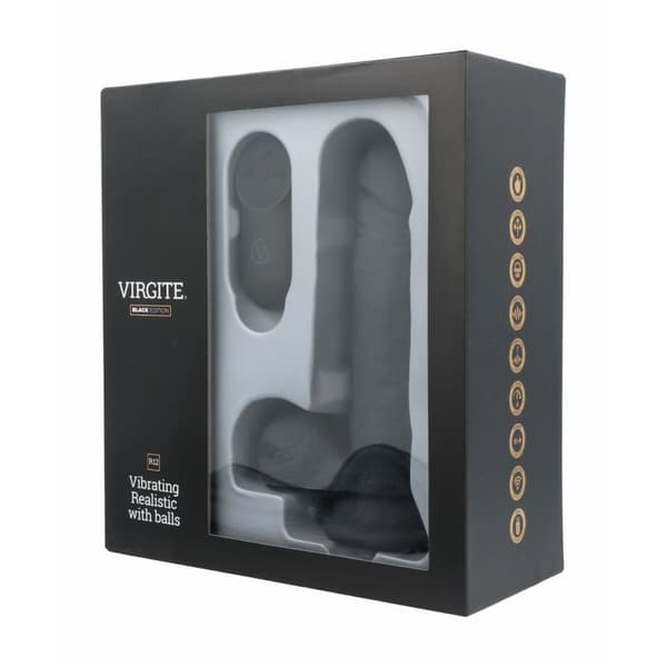 Realistisk dildo Virgite R12 Svart 14,4 cm