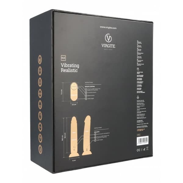 Realistisk dildo Virgite R15 Svart 16,5 cm