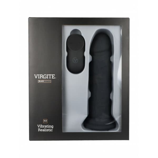 Realistisk dildo Virgite R15 Svart 16,5 cm