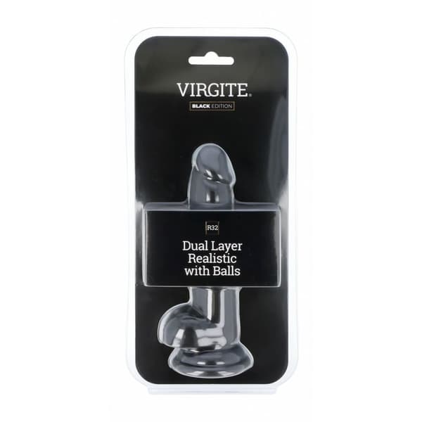 Realistisk Dildo Virgite R32 Sort 17 cm