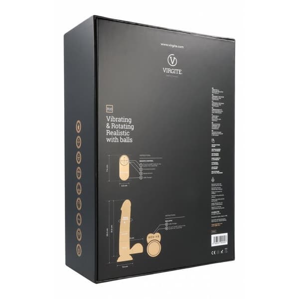 Realistisk Dildo Virgite R10 Sort 21 cm