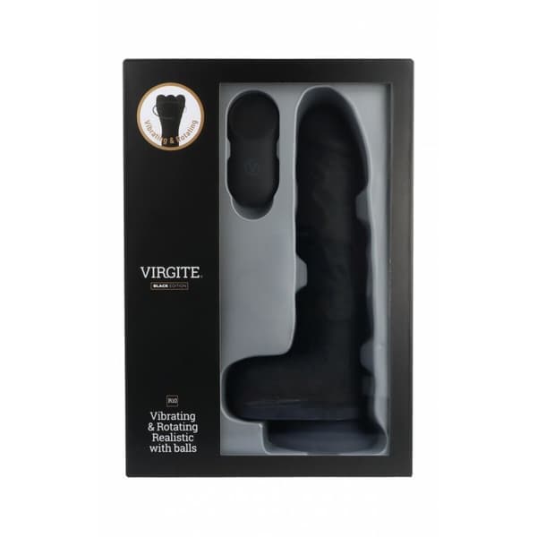 Realistisk Dildo Virgite R10 Sort 21 cm