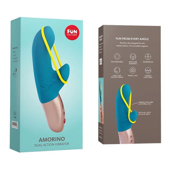 Dual Stimulation Vibe- vibraattori Fun Factory Amorino Sininen