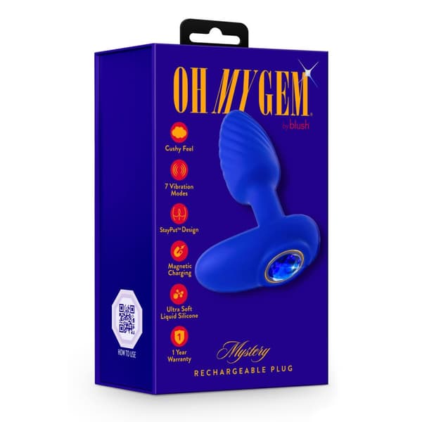 Liten anuspropp Gplug, neonröd Blush Oh My Gem Blå (7,6 cm)