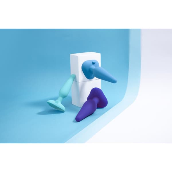 Liten anuspropp Gplug, neonröd B-Vibe Blå (10 cm) (12 cm)