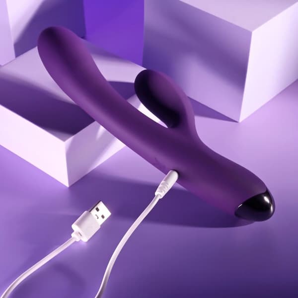Dubbelvibrator Dual Stimulation Vibe Evolved Playboy Purpur Violett