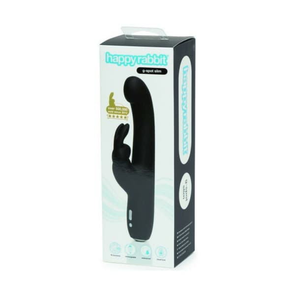 Kanindildo Happy Rabbit G-Spot Svart
