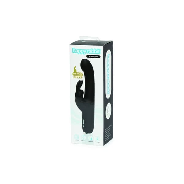 Kanindildo Happy Rabbit G-Spot Svart
