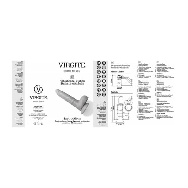 Realistisk vibrator Virgite 19 cm